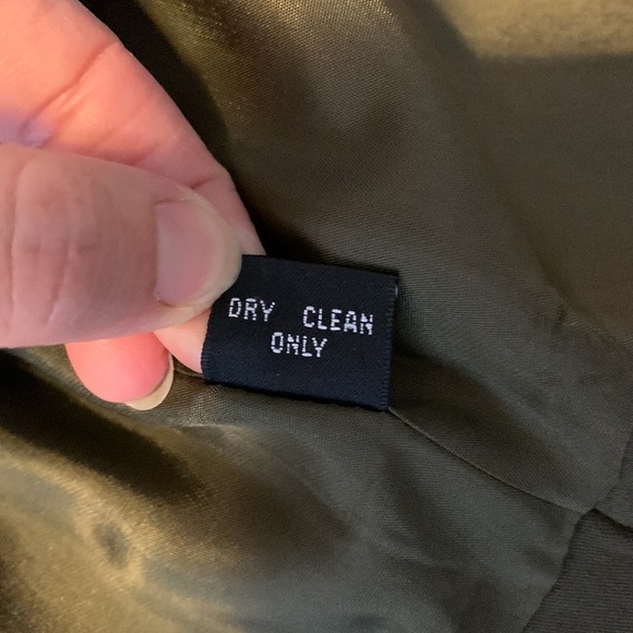 Linda Allard ELLEN TRACY size 2 green pink floral open blazer standing collar - Picture 9 of 11